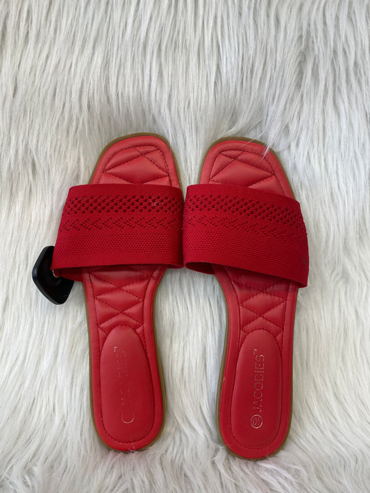 Sandals Flats By Clothes Mentor In Red, Size: 10