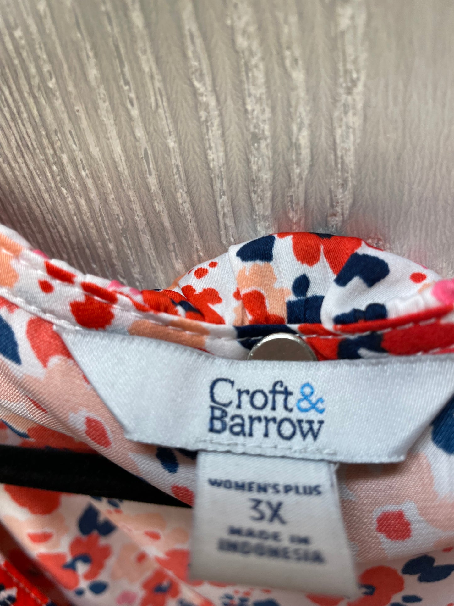 Blouse Long Sleeve By Croft And Barrow In Floral Print, Size: 3x