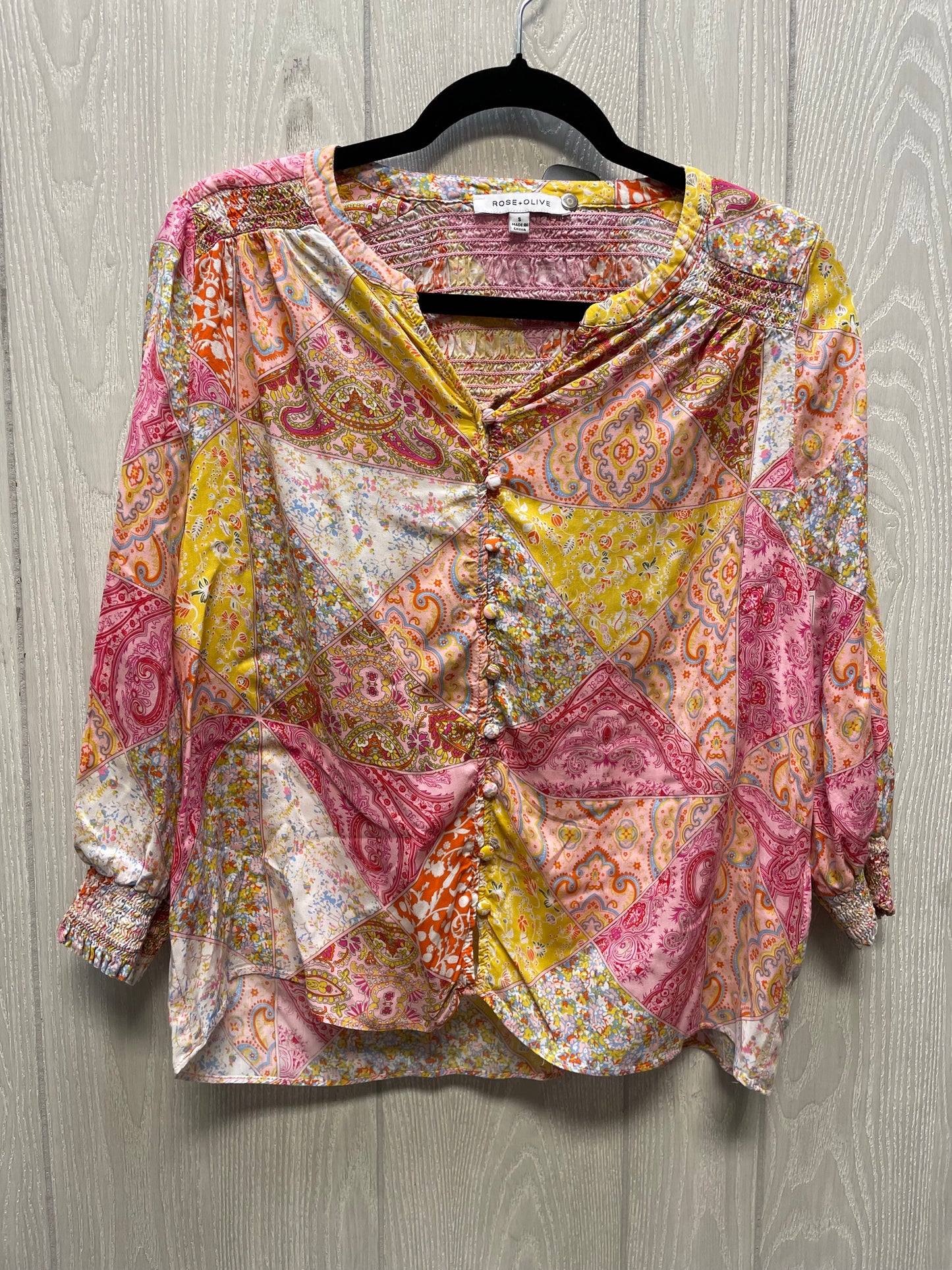 Top Long Sleeve By Rose And Olive In Multi-colored, Size: S