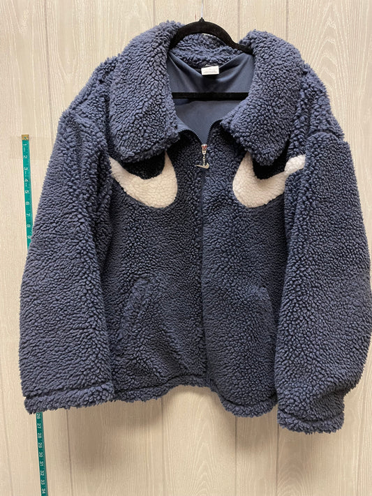 Coat Faux Fur & Sherpa By Nike Apparel In Navy, Size: 3x