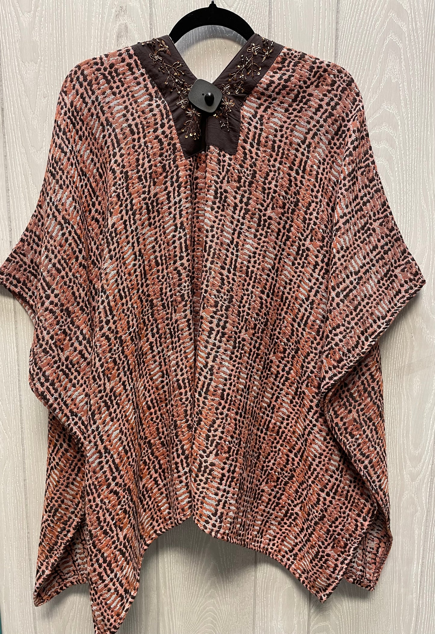 Sweater Cardigan By Soft Surroundings In Brown & Pink, Size: L