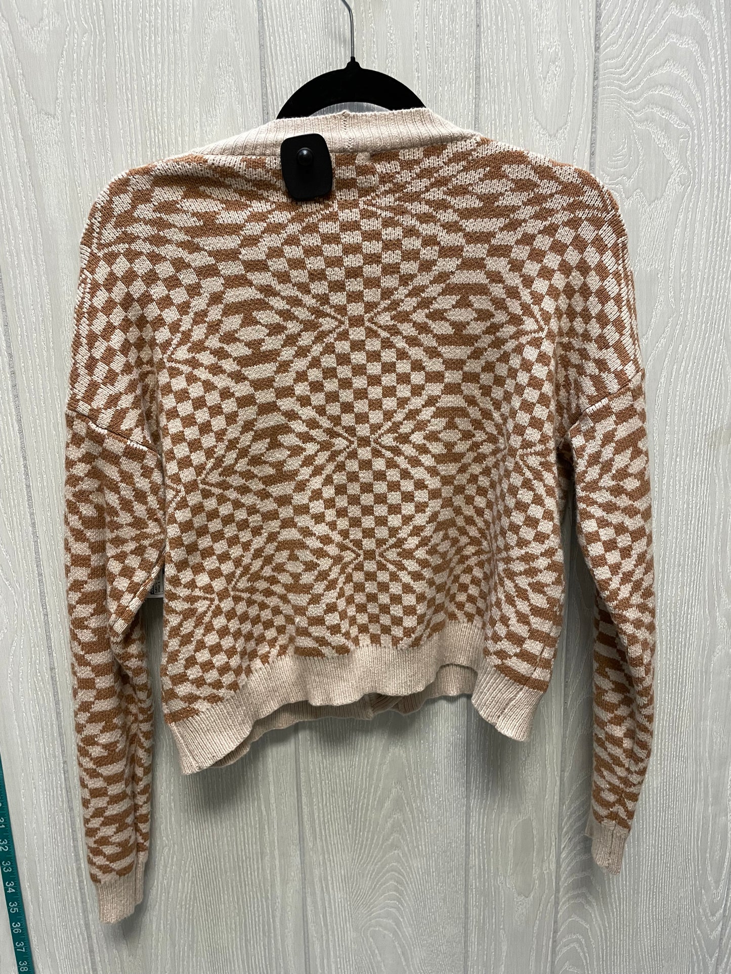 Sweater Cardigan By Debut In Brown & Tan, Size: L