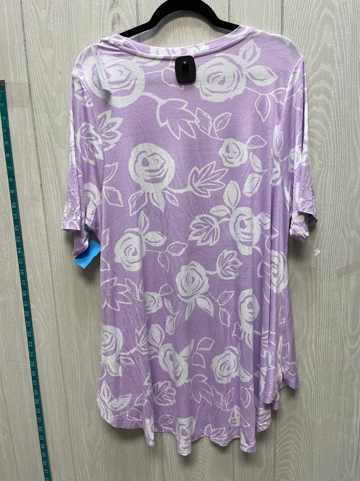 Top Short Sleeve By Lane Bryant In Purple & White, Size: 1x