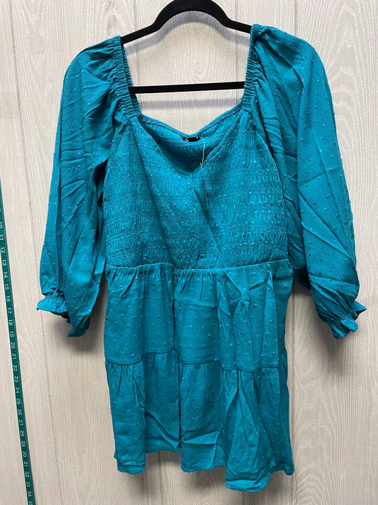 Blouse Long Sleeve By Torrid In Teal, Size: 2x