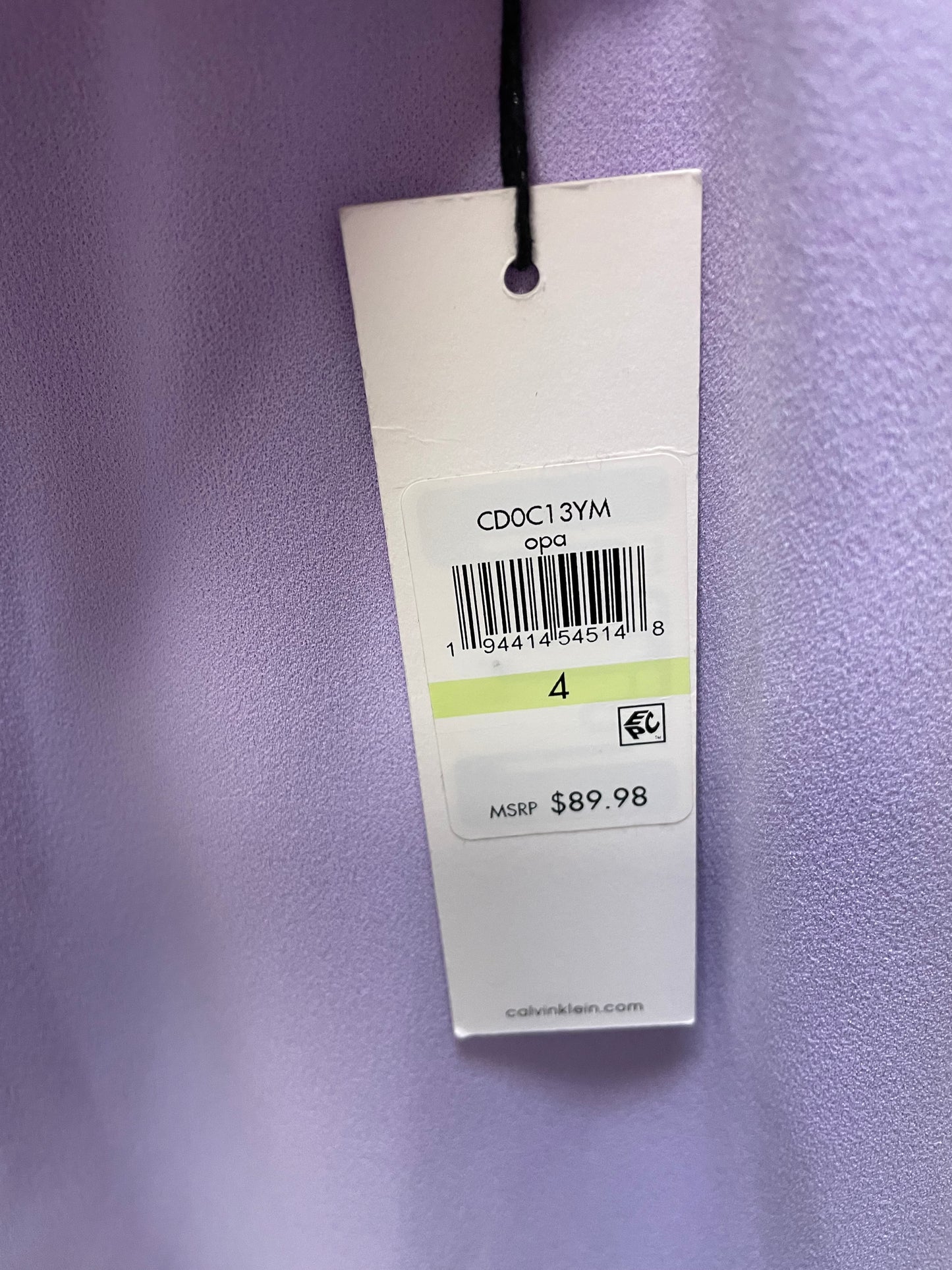 Dress Work By Calvin Klein In Purple, Size: S