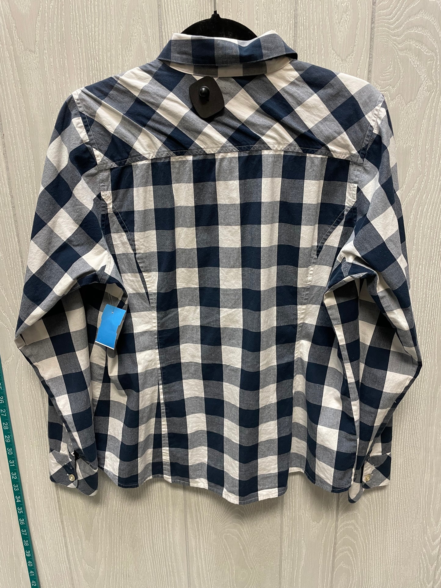 Blouse Long Sleeve By Vineyard Vines In Blue & White, Size: L