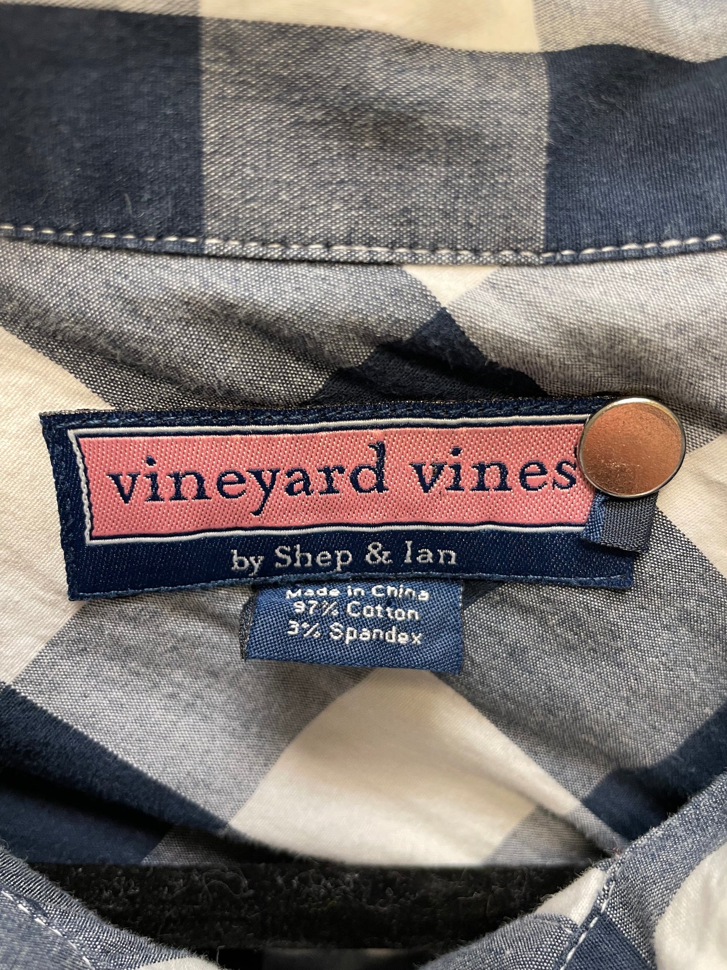 Blouse Long Sleeve By Vineyard Vines In Blue & White, Size: L