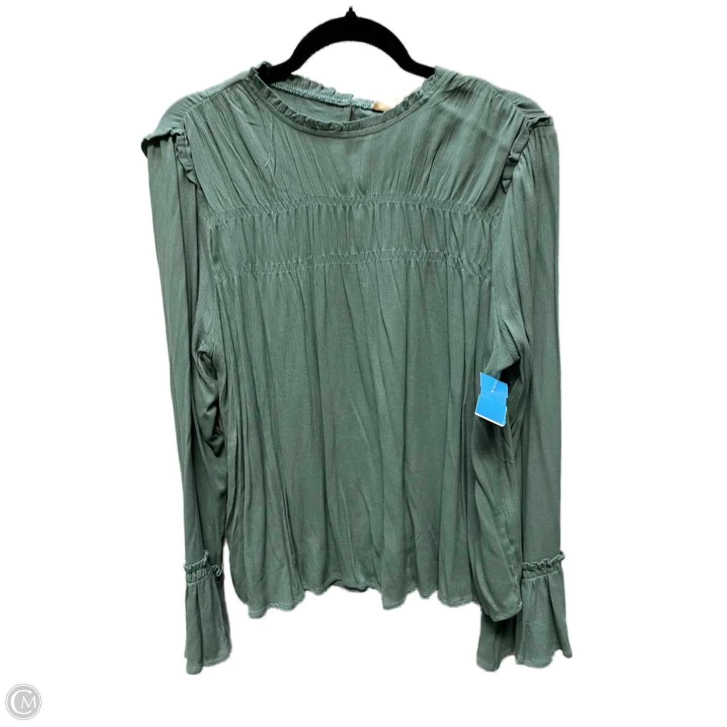 Top Long Sleeve By Easel In Green, Size: S