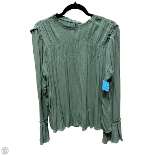 Top Long Sleeve By Easel In Green, Size: S