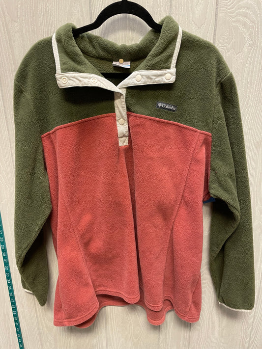 Jacket Fleece By Columbia In Green & Pink, Size: 3x