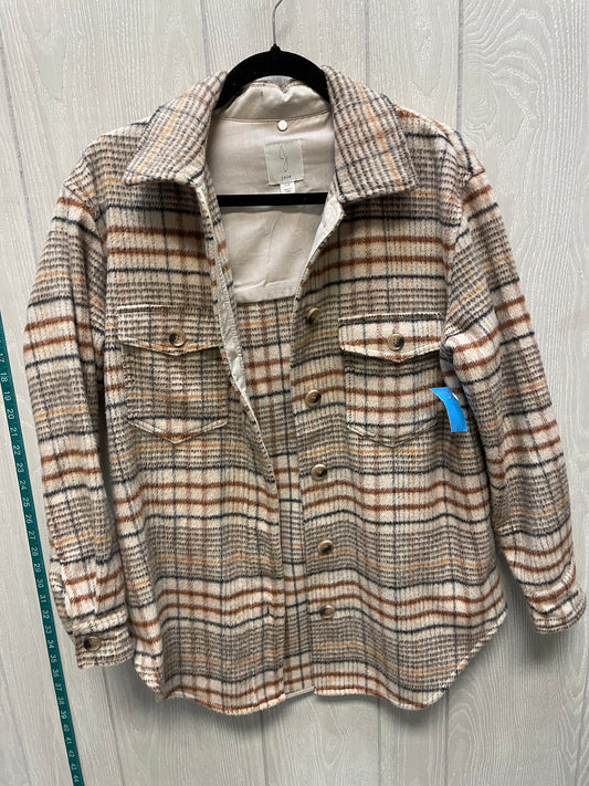 Jacket Shirt By Joie In Brown & Tan, Size: S