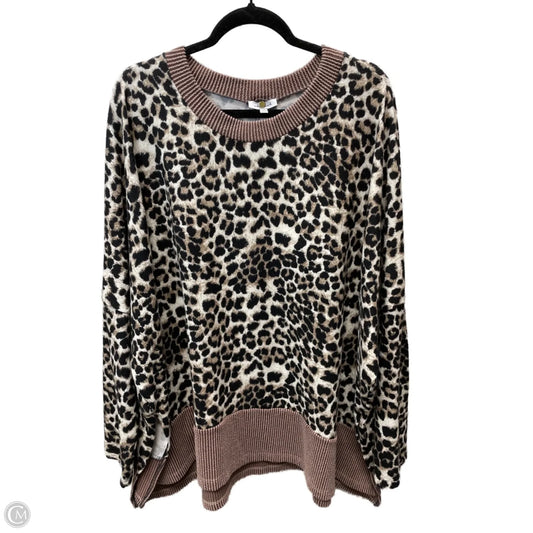 Top Long Sleeve By White Birch In Animal Print, Size: 3x