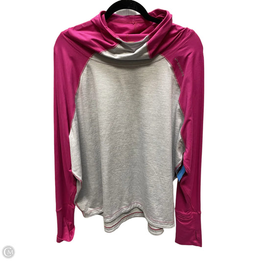 Athletic Top Long Sleeve Hoodie By Brooks In Grey & Pink, Size: Xl