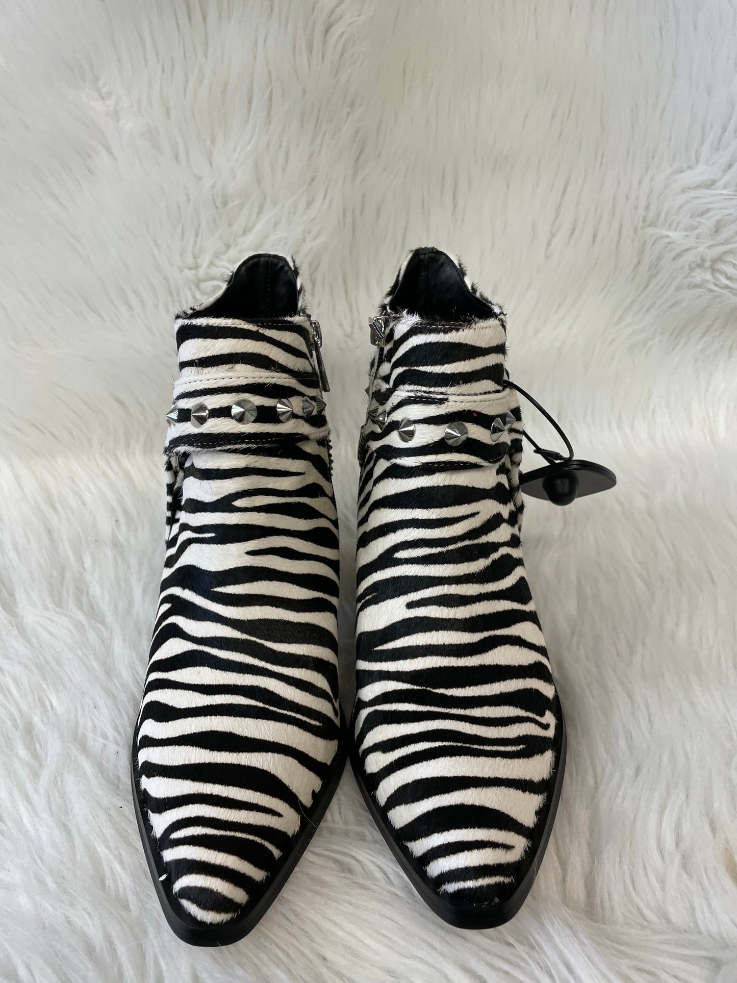 Boots Ankle Heels By Jessica Simpson In Zebra Print, Size: 8.5