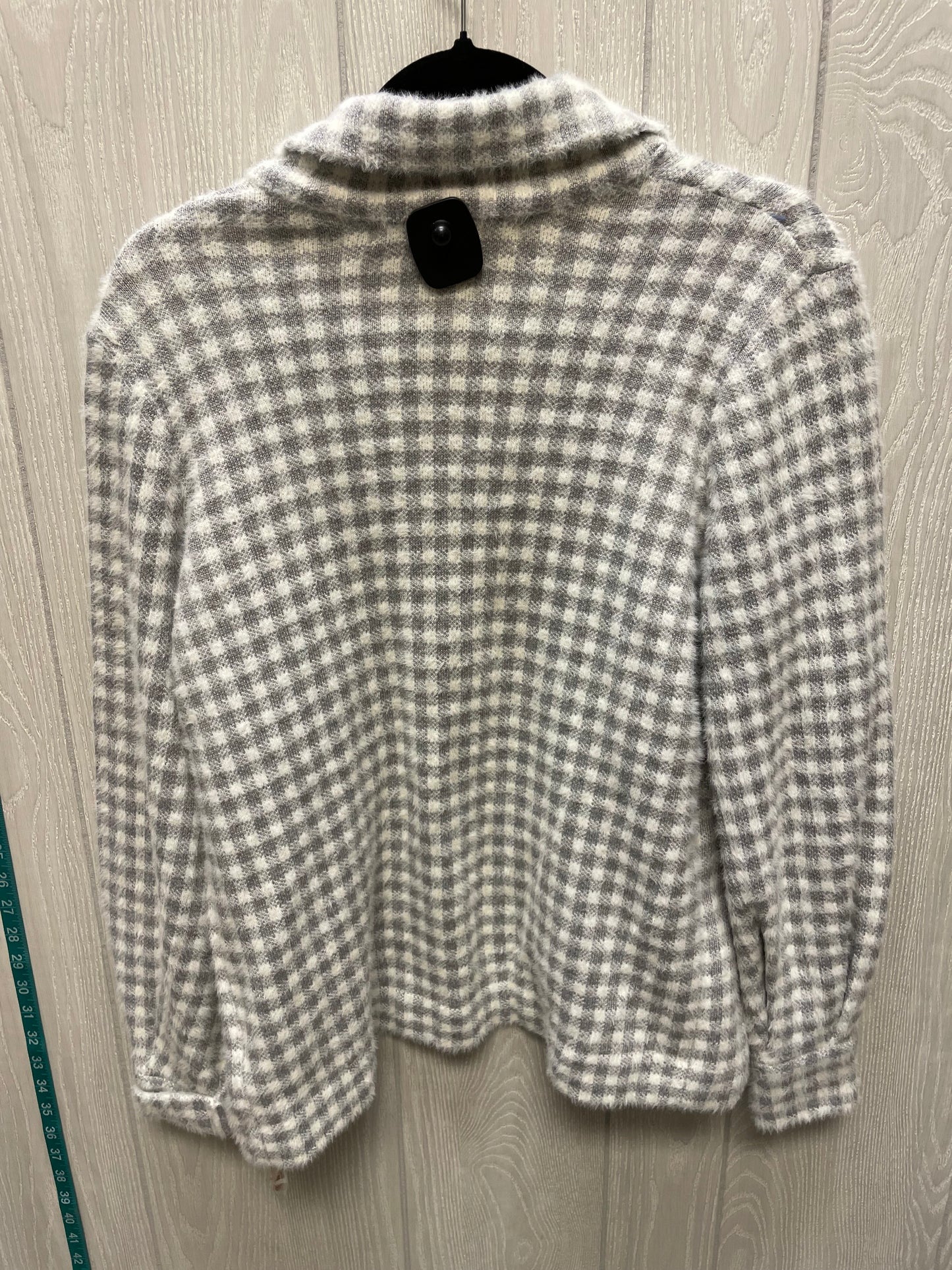 Jacket Shirt By Max Studio In Grey & White, Size: S