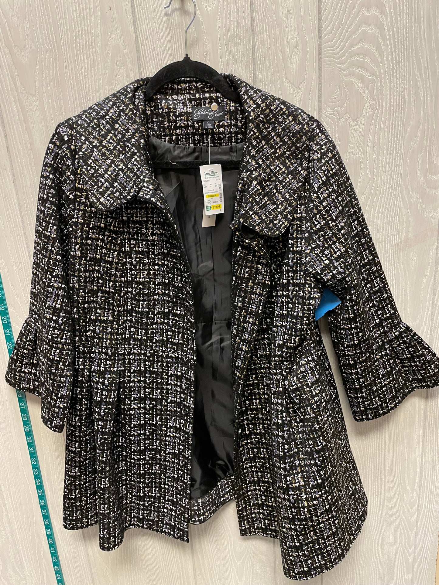 Coat Other By EDEN COURT  In Black & Grey, Size: Xl