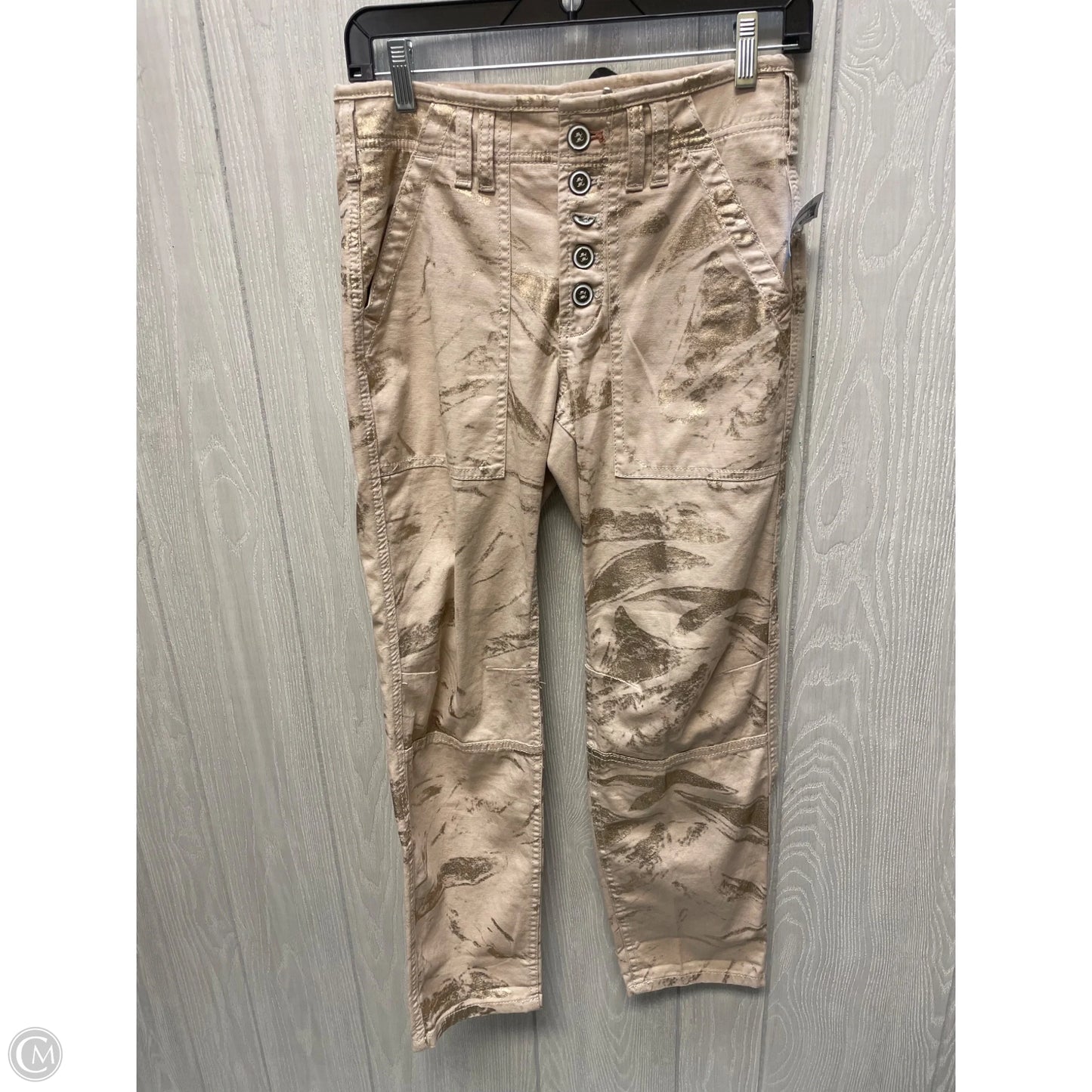 Pants Cropped By Anthropologie In Gold & Tan, Size: 2