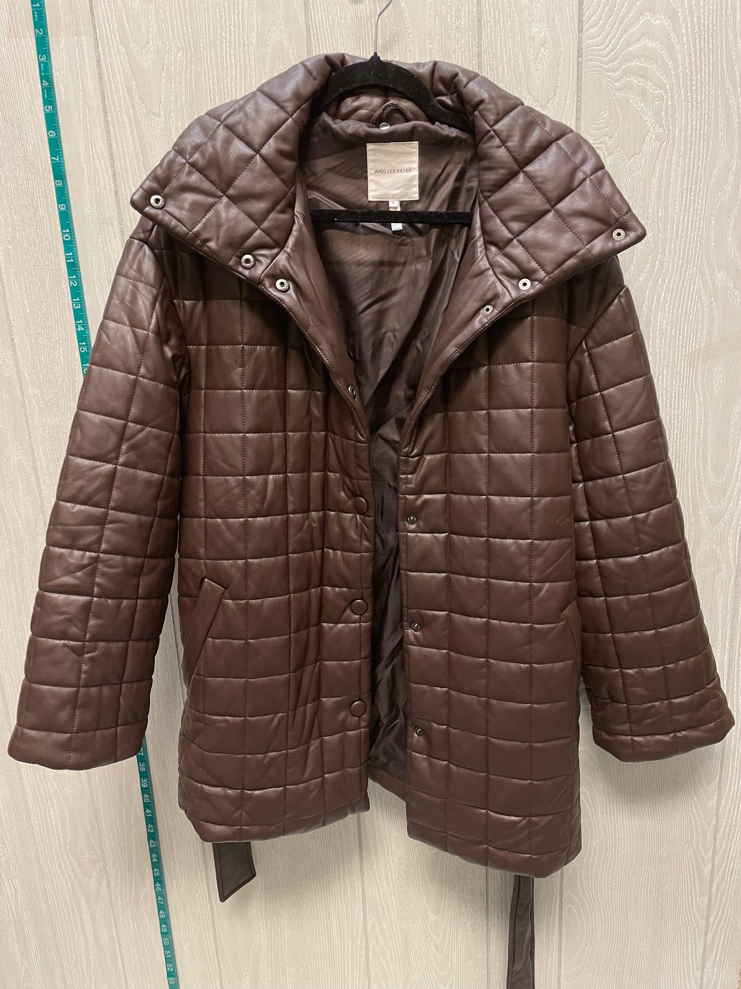 Coat Puffer & Quilted By Avec Les Filles In Brown, Size: S