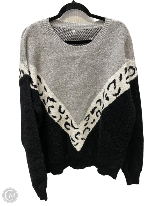 Sweater By Clothes Mentor In Black & Grey, Size: Xl
