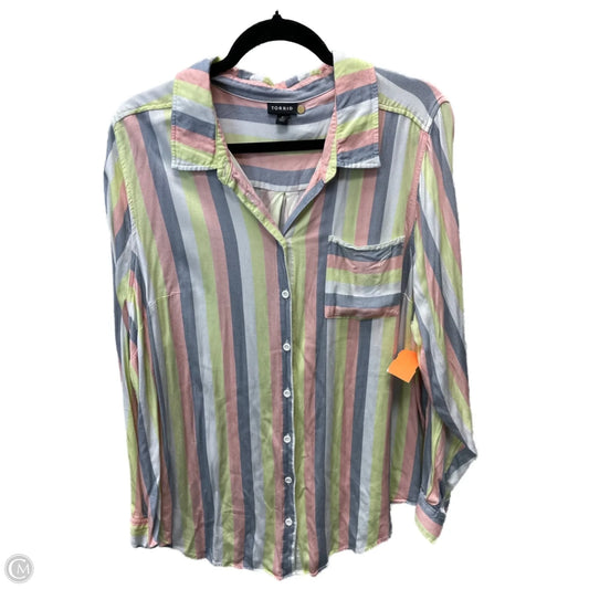 Top Long Sleeve By Torrid In Striped Pattern, Size: 2x