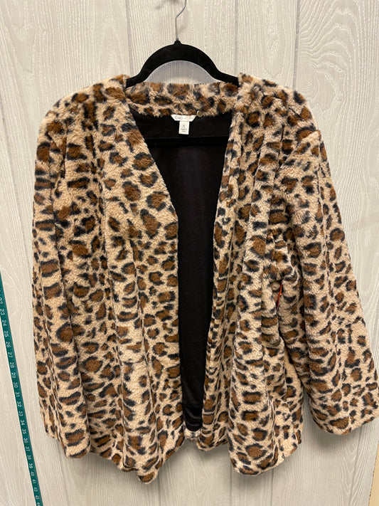 Coat Faux Fur & Sherpa By Cato In Animal Print, Size: Xl