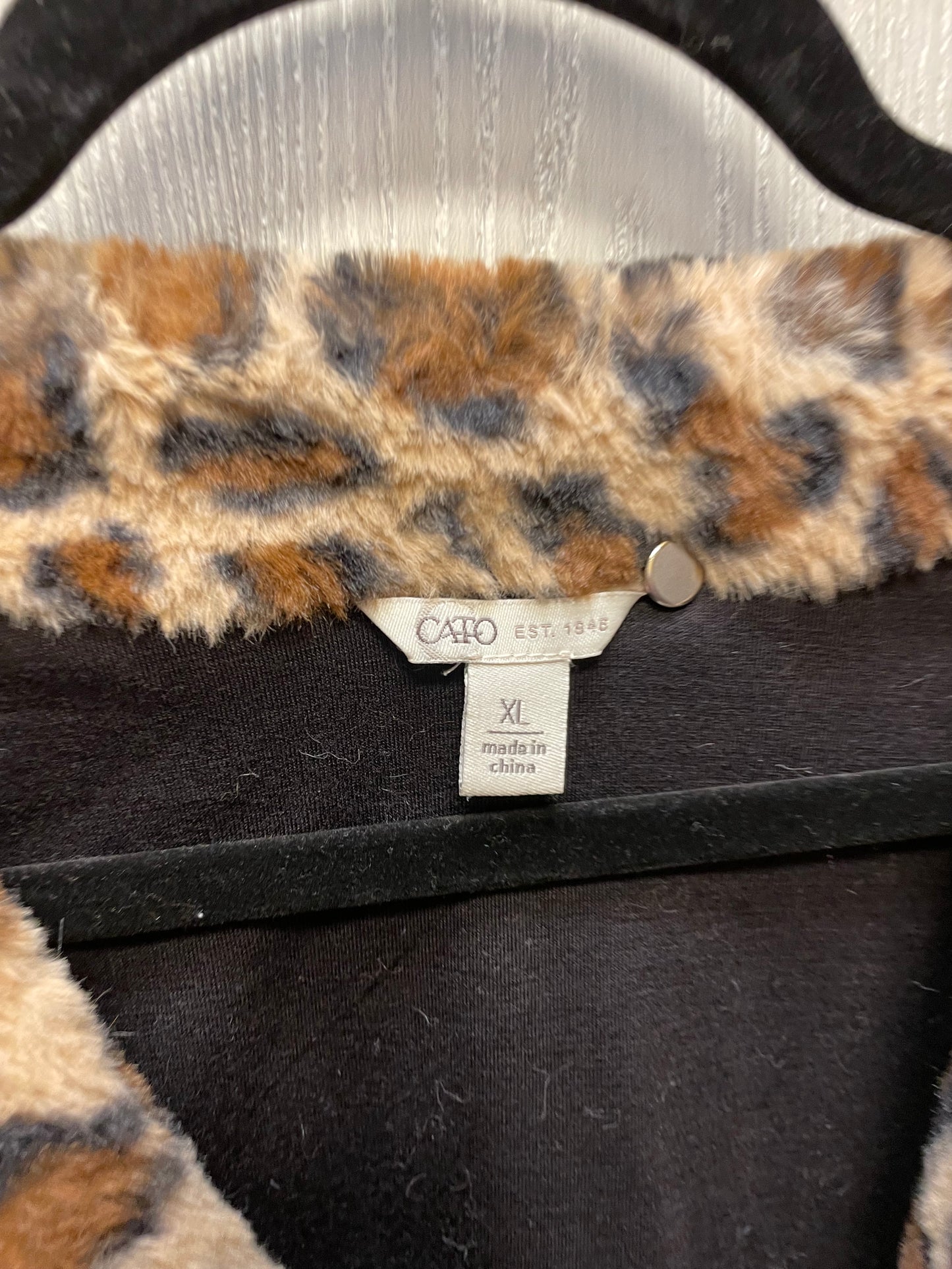 Coat Faux Fur & Sherpa By Cato In Animal Print, Size: Xl