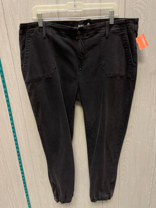 Jeans Cropped By Paige In Black Denim, Size: 18