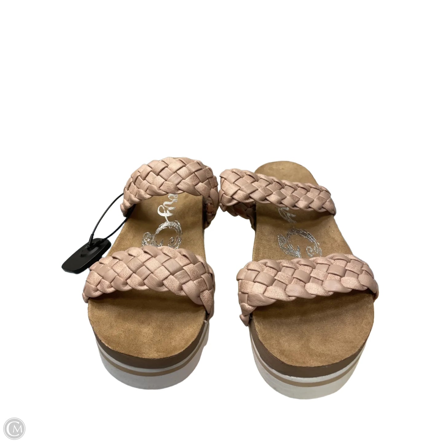 Sandals Heels Platform By Clothes Mentor In Rose Gold, Size: 8