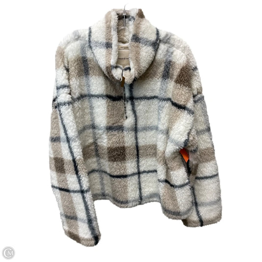Jacket Faux Fur & Sherpa By Thread And Supply In Cream & Grey, Size: 1x