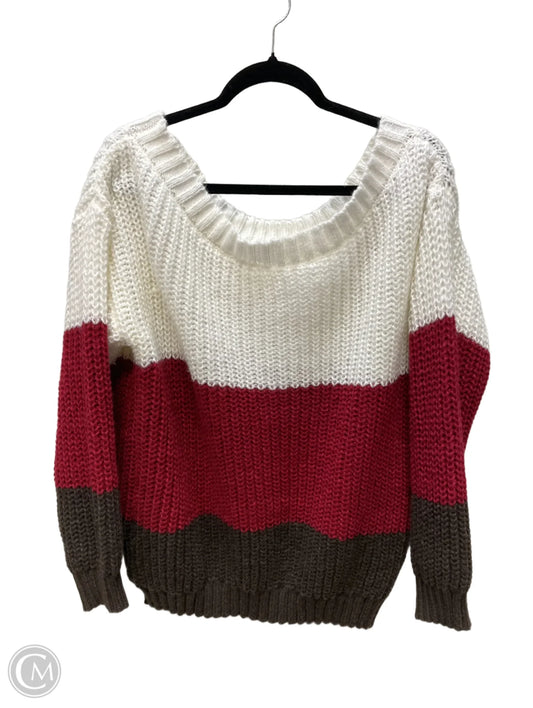 Sweater By Clothes Mentor In Cream & Red, Size: Xl