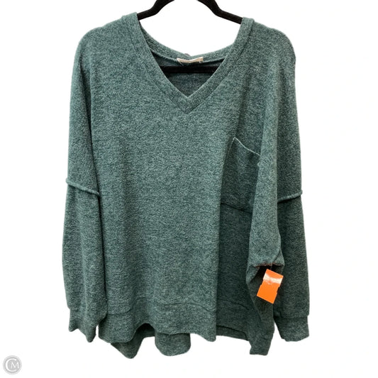 Top Long Sleeve By Zenana Outfitters In Green, Size: 1x