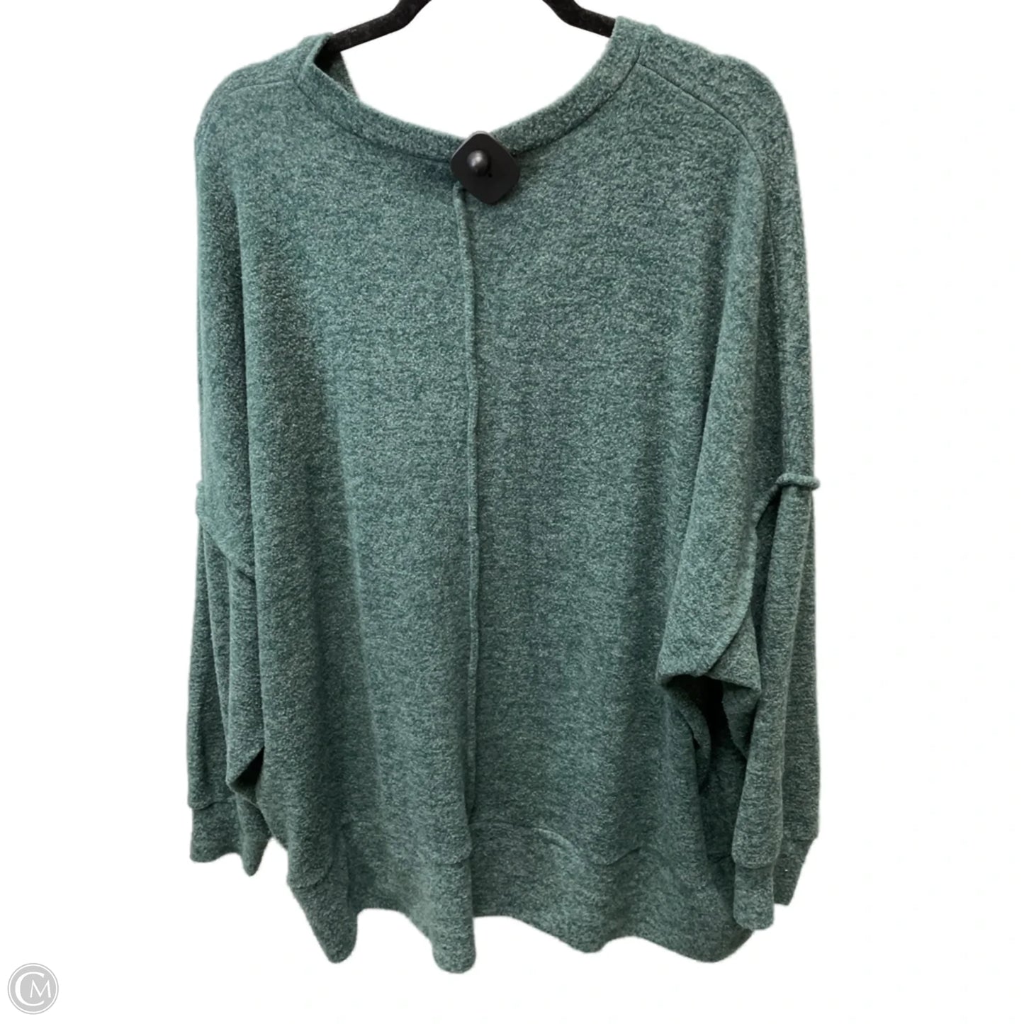 Top Long Sleeve By Zenana Outfitters In Green, Size: 1x