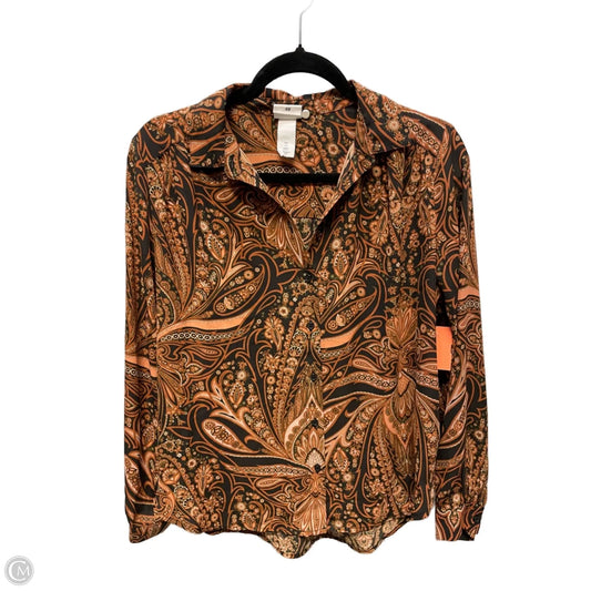 Blouse Long Sleeve By H&m In Paisley Print, Size: S