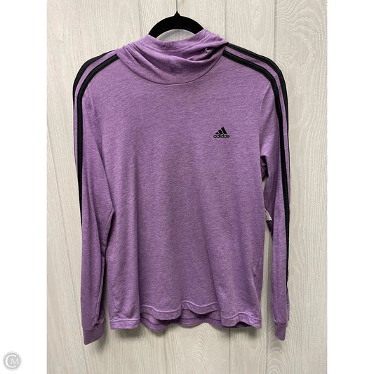 Athletic Top Long Sleeve Hoodie By Adidas In Purple, Size: M