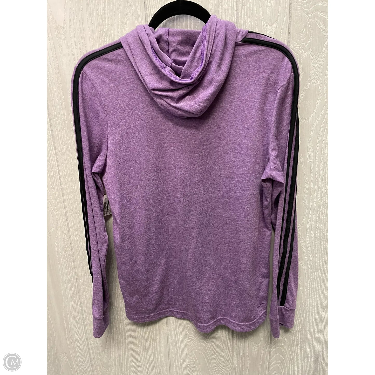 Athletic Top Long Sleeve Hoodie By Adidas In Purple, Size: M