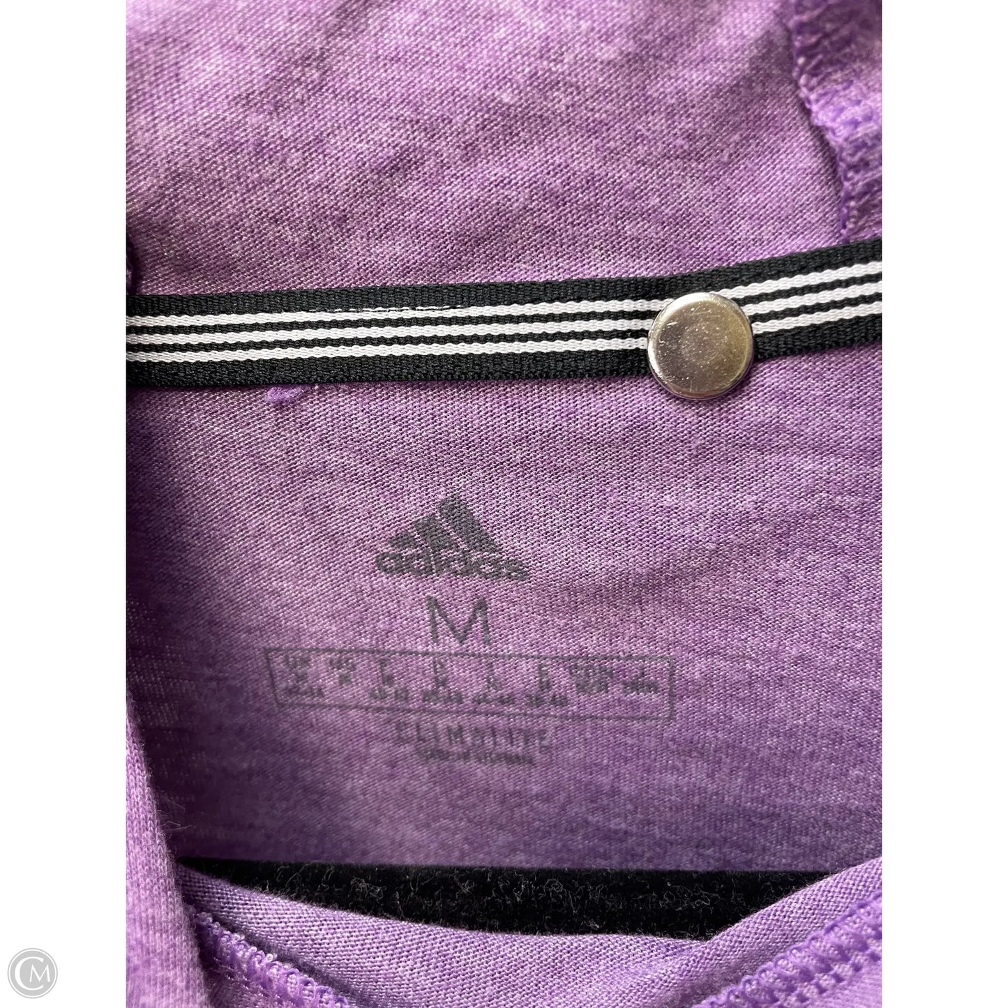 Athletic Top Long Sleeve Hoodie By Adidas In Purple, Size: M