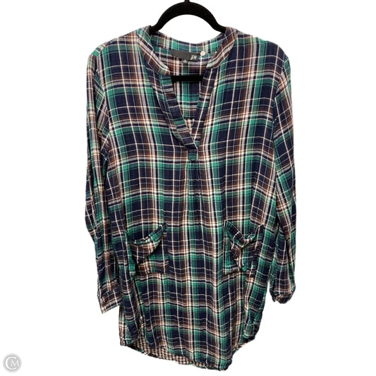 Top Long Sleeve By Clothes Mentor In Plaid Pattern, Size: S