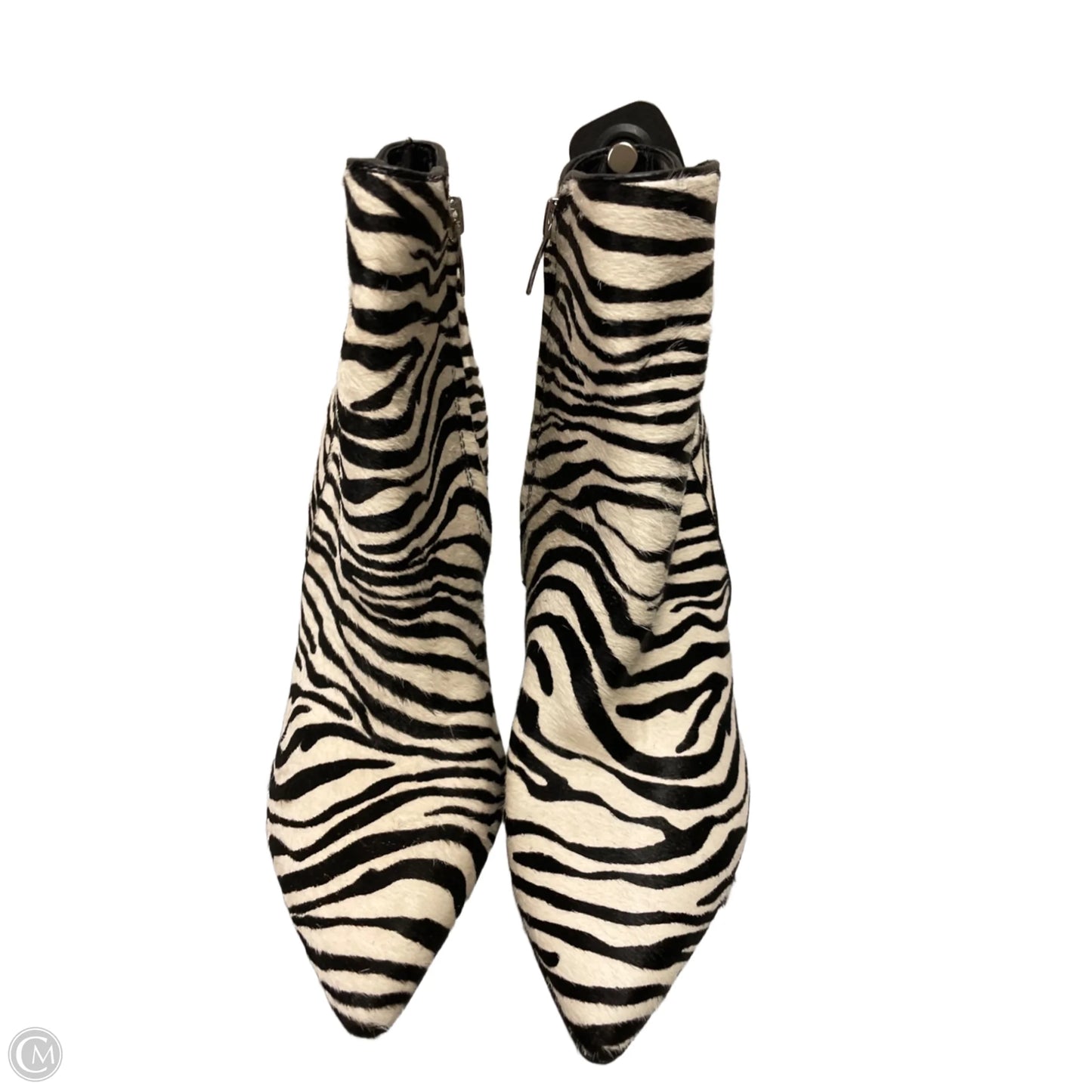 Boots Ankle Heels By Nine West In Zebra Print, Size: 8