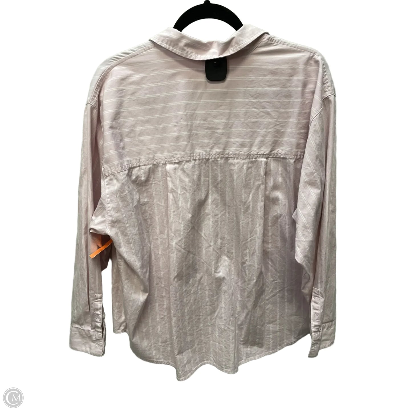 Top Long Sleeve By A New Day In Pink & White, Size: L