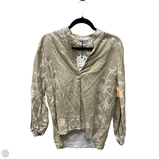 Top Long Sleeve By Zara In Tan, Size: S