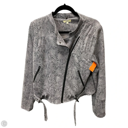Jacket Moto By Kori America In Snakeskin Print, Size: L