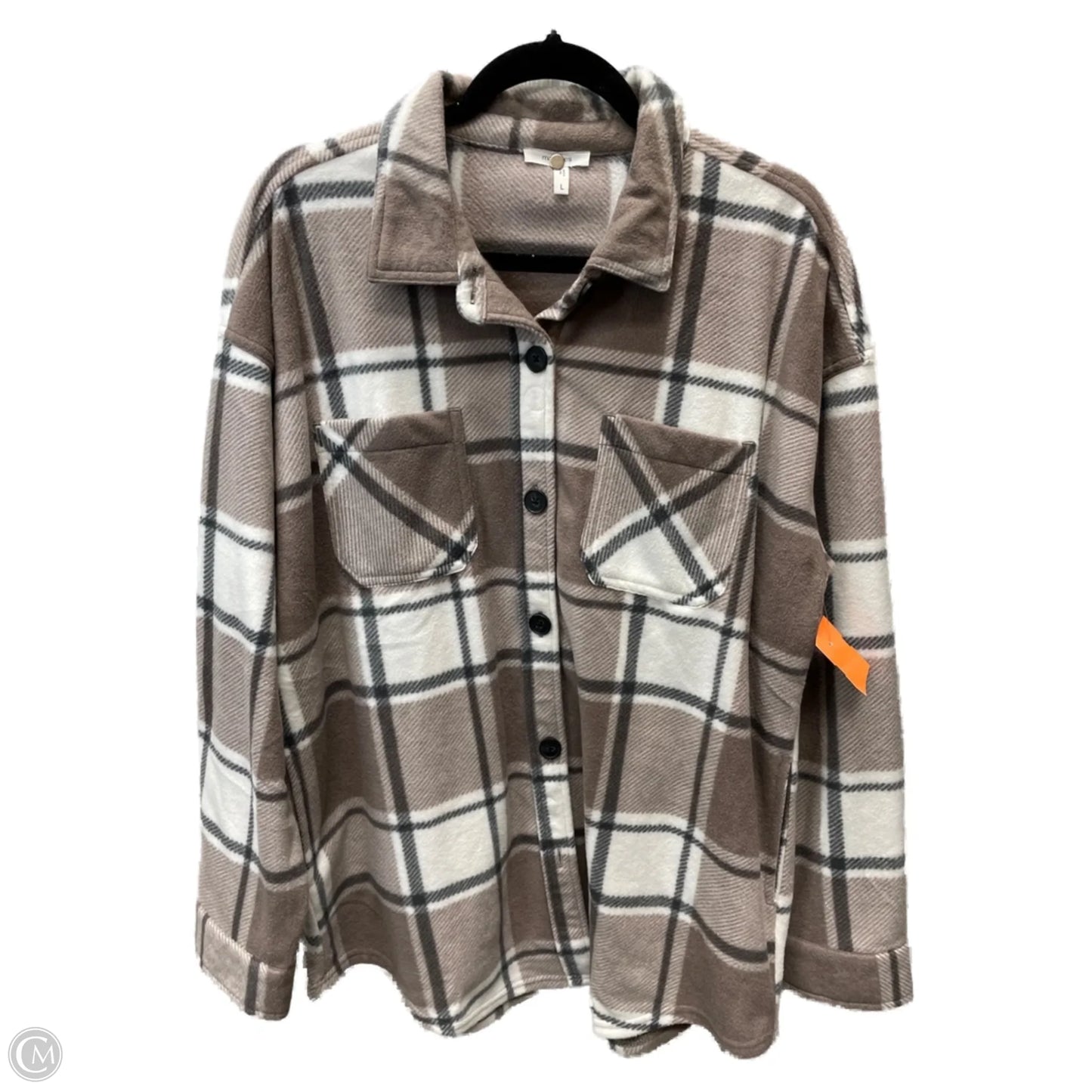 Jacket Shirt By Maurices In Plaid Pattern, Size: L