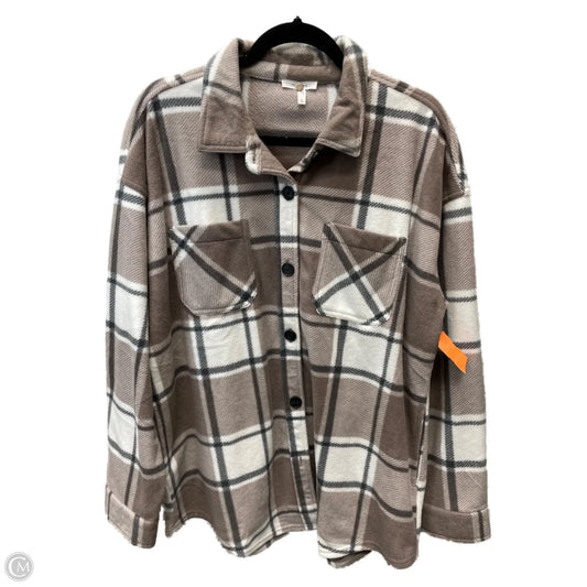 Jacket Shirt By Maurices In Plaid Pattern, Size: L