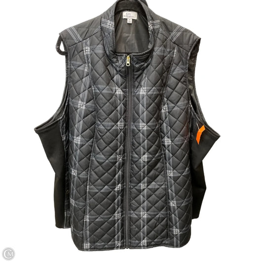 Vest Puffer & Quilted By Kim Rogers In Black & Grey, Size: 4x
