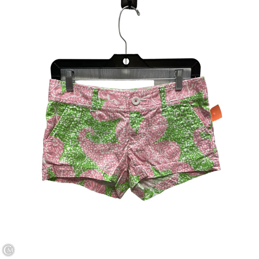 Shorts Designer By Lilly Pulitzer In Green & Pink, Size: 0