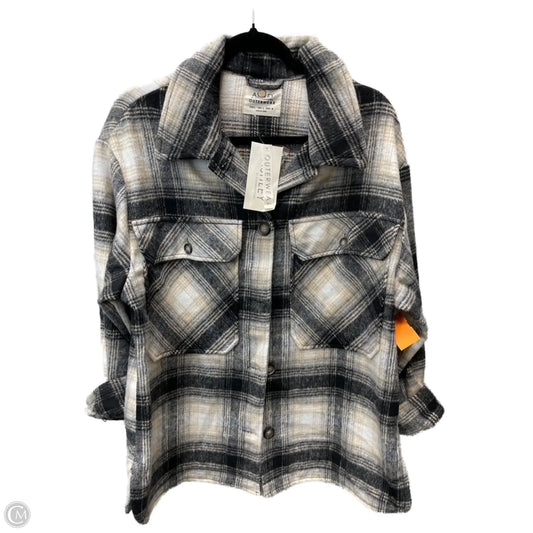 Jacket Shirt By Clothes Mentor In Black & Cream, Size: L
