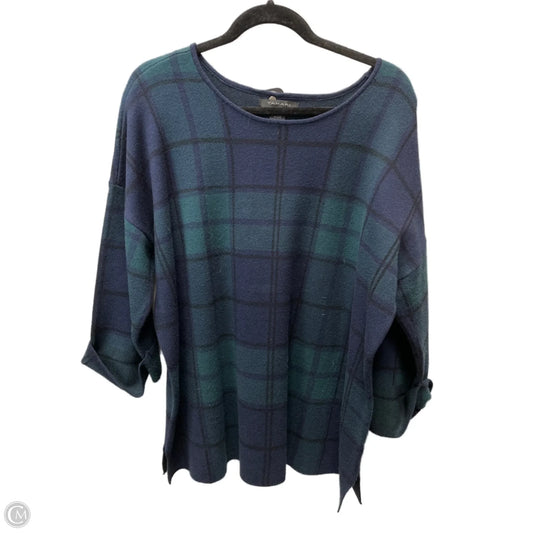 Sweater By Tahari By Arthur Levine In Blue & Green, Size: 2x