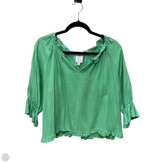 Top Long Sleeve By SHOP THE MINT  In Green, Size: M