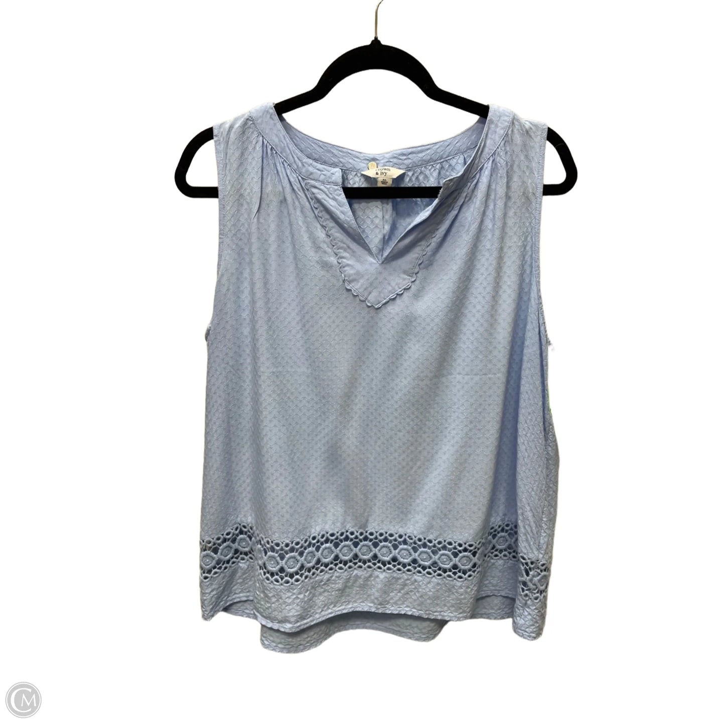 Top Sleeveless By Crown And Ivy In Blue, Size: Xl