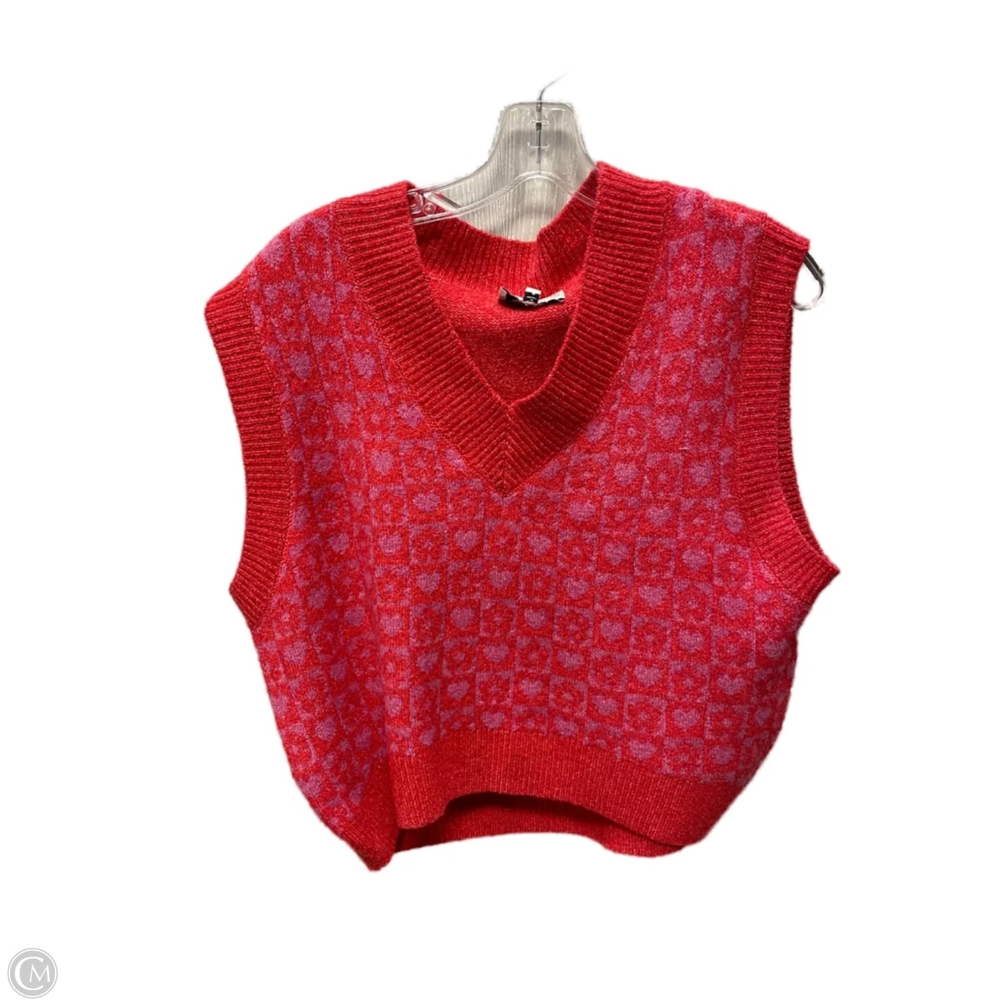 Sweater Short Sleeve By Freshman In Purple & Red, Size: M